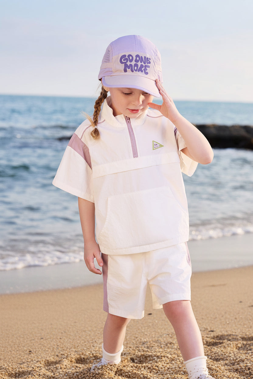 Beitais [Cooling and Antibacterial UPF50+] Children's Summer Set for Boys and Girls, Outdoor Sun Protection Short-Sleeve Baby Shorts