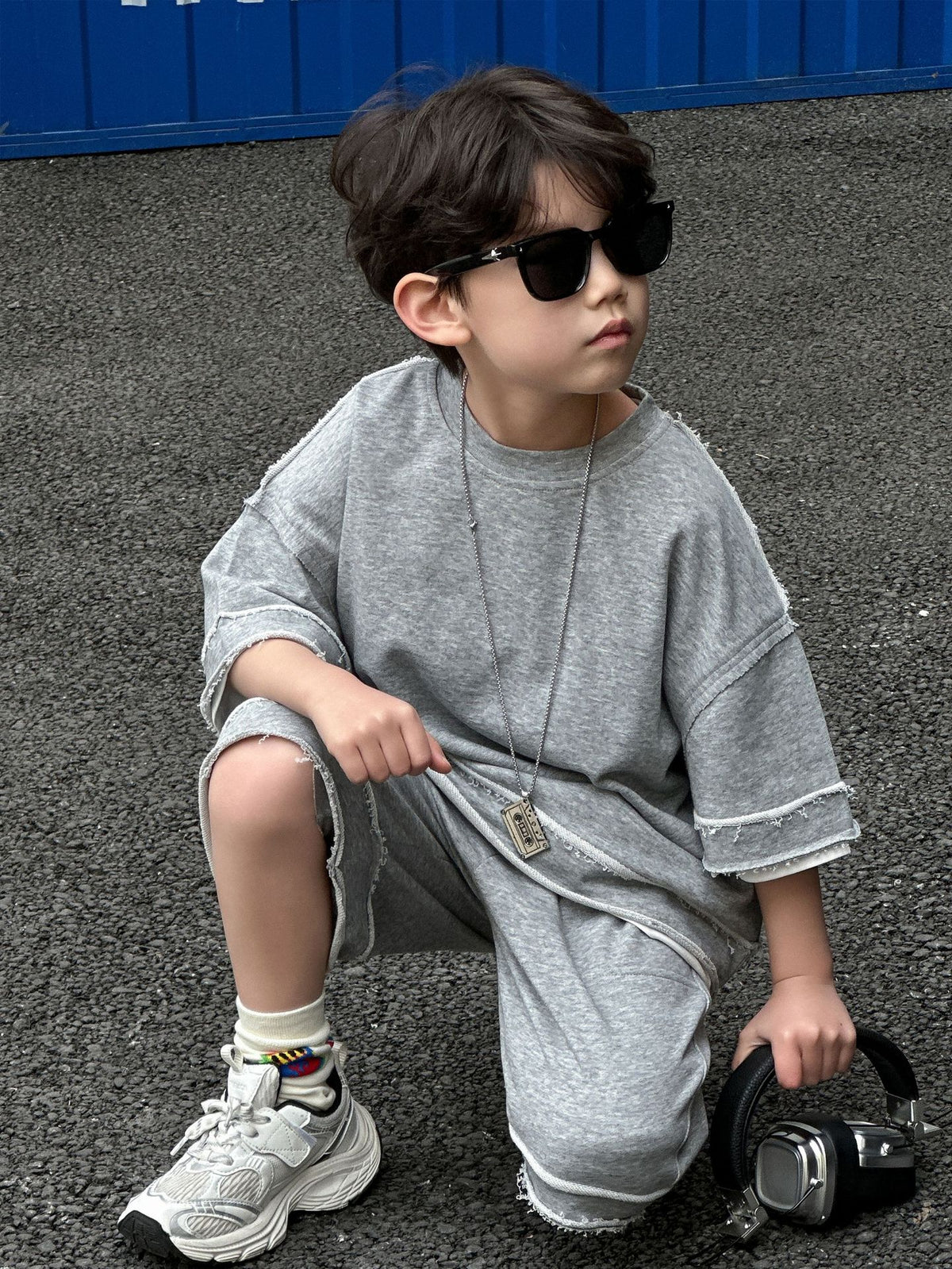 Zhilili Children's Clothing Boys' Suit 2026 Summer New Style Children's Short-Sleeve Top and Baby Boy Pants Two-Piece Set