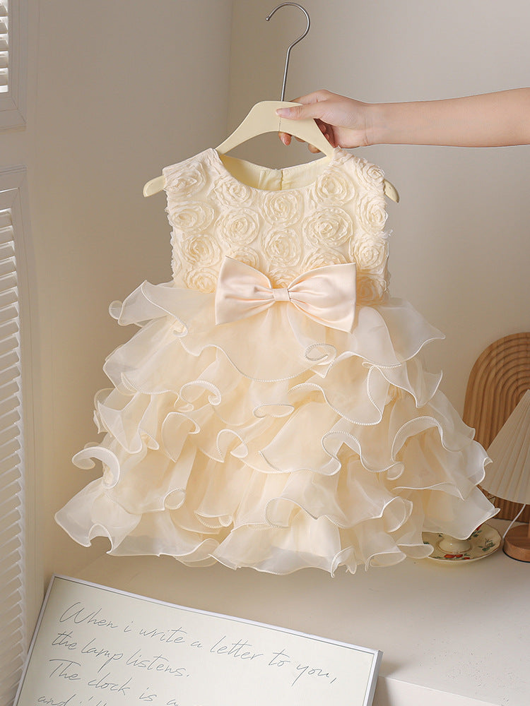 Disney-Inspired Enchanted Summer Princess Vest & Fluffy Gauze Birthday Dress for Baby Girls
