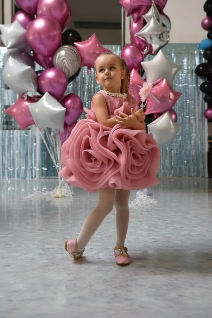 Children's One-Year-Old Dress Girl Princess Dress 2025 New Flower Girl Wedding Little Girl Host Piano Performance Dress