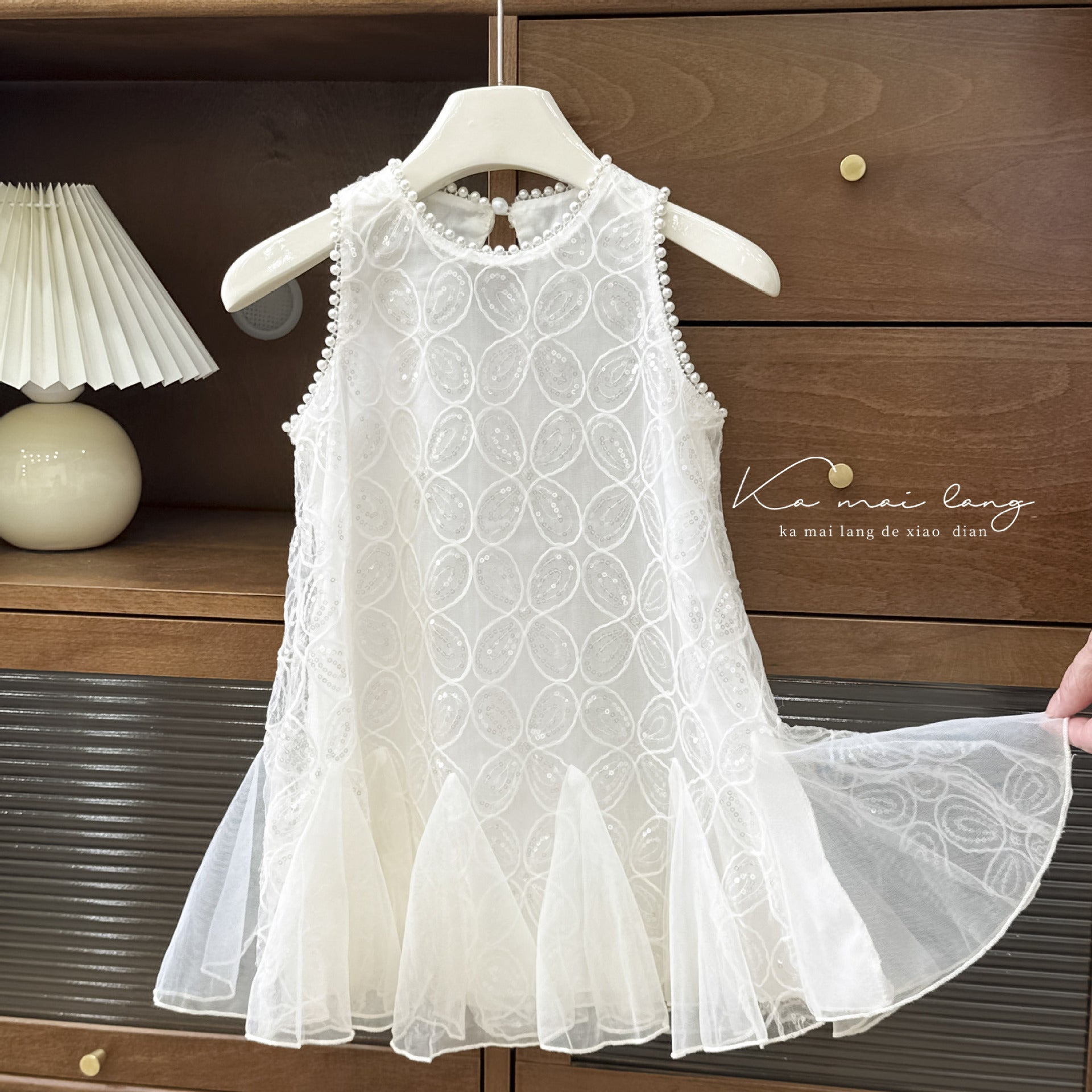 Disney-Inspired Girls' 2025 Summer Princess Fishtail Mesh Cheongsam Birthday Dress