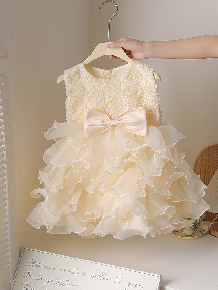 Disney-Inspired Enchanted Summer Princess Vest & Fluffy Gauze Birthday Dress for Baby Girls