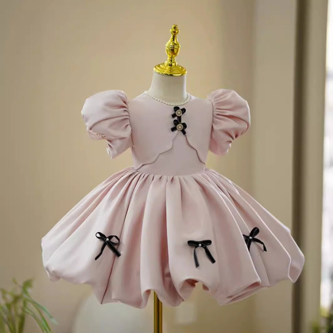 Children's princess dress Little host birthday banquet flower girl wedding little girl dress girl piano performance costume