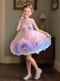 Enchanted Floral Bloom Princess Gown - Whimsical Lolita-Inspired Wedding & Party Dress for Girls