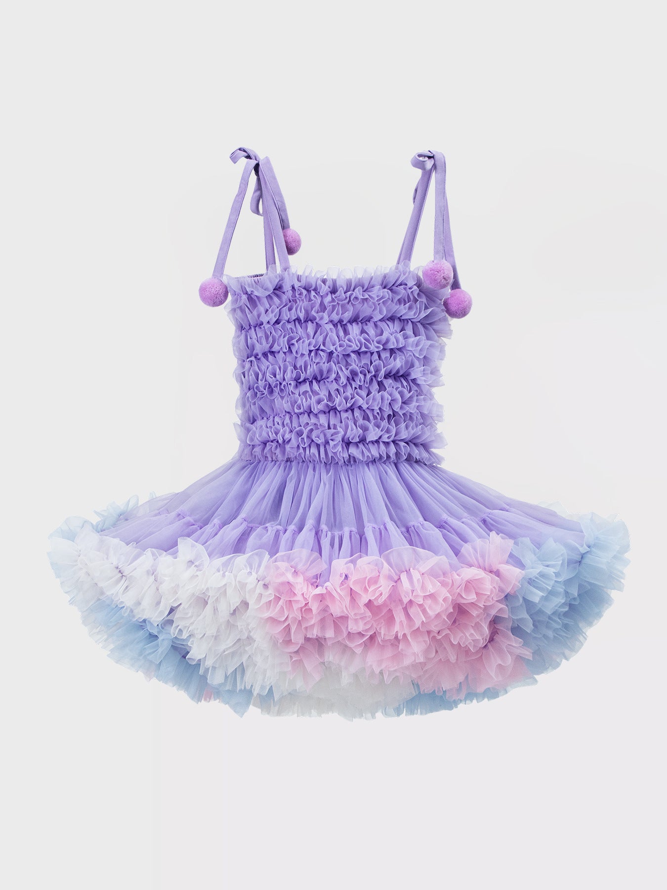 Yiwu Lingfeng Summer Girls' Strap Dress Christmas Tutu Dress Princess Puffy Tulle One-Year-Old Birthday Dress Cake Dress