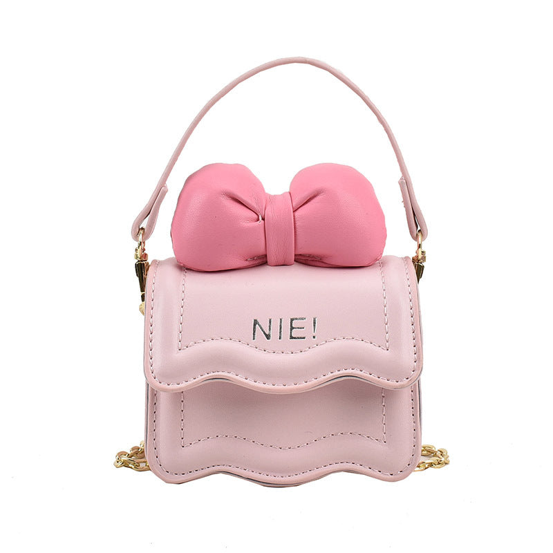 Autumn New Korean Version Mini Shoulder Bag for Children and Girls Bow Chain Crossbody Small Bag Family Bag Women's Bag