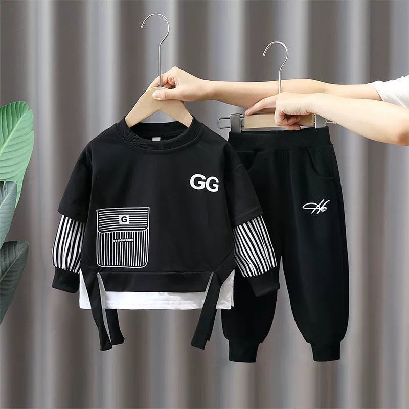 Boys' Outfit Spring and Autumn 2026 New Stylish Fashion Clothes Trendy Baby Spring Internet Celebrity Trendy Sweatshirt