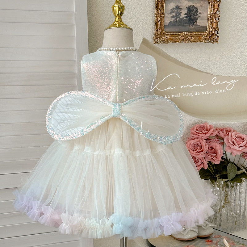 Disney-Inspired Enchanted Butterfly Fairy Dress - Girls' 2025 Birthday Gauze Gown