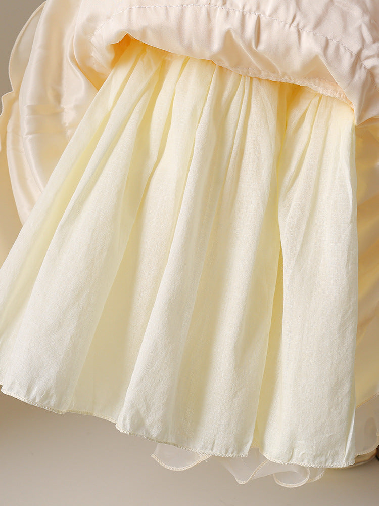 Disney-Inspired Enchanted Summer Princess Vest & Fluffy Gauze Birthday Dress for Baby Girls