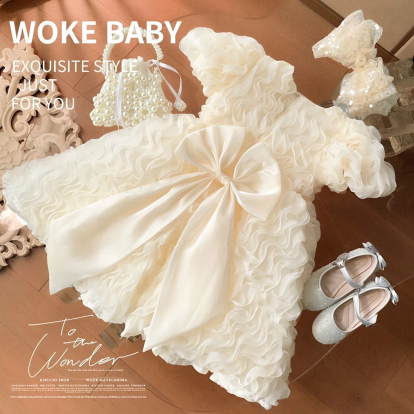 Foreign Trade Girls' Dresses, Summer Wear, 2026 New Stylish Children's Formal Dresses, Little Girls' Puff Sleeve Princess Dresses