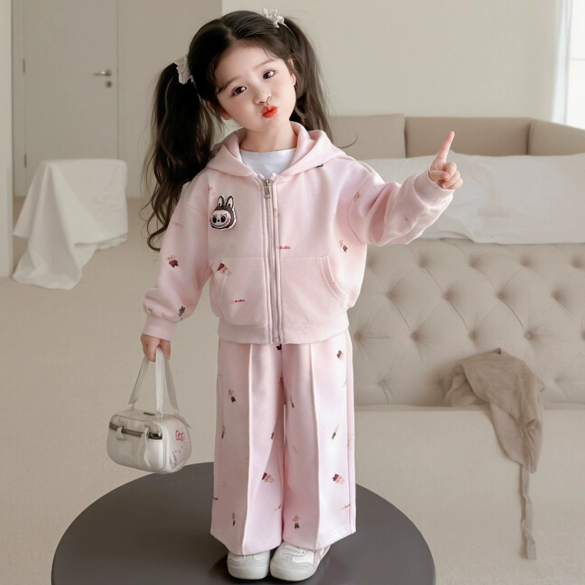 Girls' Cartoon Outfit Spring and Autumn 2025 New Stylish Hooded Sports Cardigan Jacket for Baby Girls