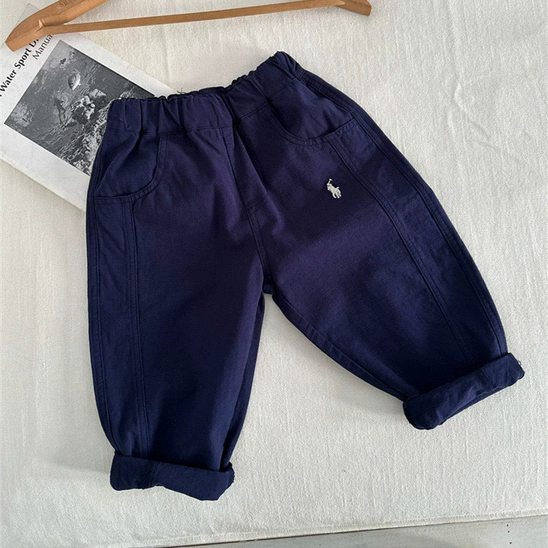 Children's Autumn Casual Pants for Boys 2026 New Style Long Pants for Toddlers Stylish Solid Color Straight Pants for Girls Pure Cotton