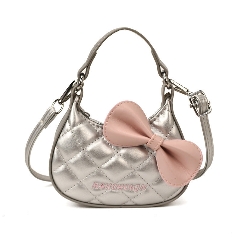 Autumn and Winter New Style Girls' Small Fragrant Cat Bow Handbag Fashionable Family Mini Crossbody Shoulder Bag