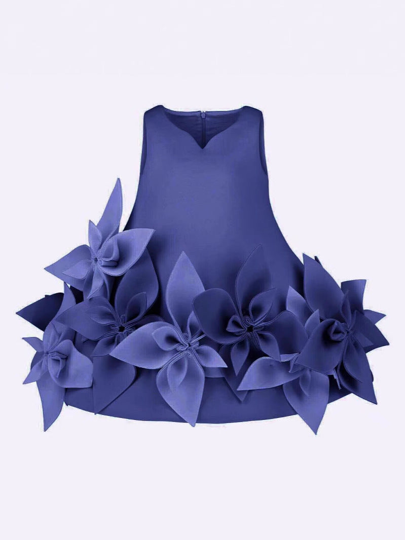 Children's European and American Sleeveless Dress dress Girl Fashion Stylish Birthday Banquet Wedding Stage Show Princess Dress
