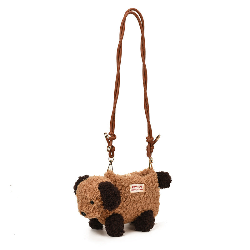 Ins Cute Kidsren's Bag Plush Puppy Crossbody Bag Girls Family Coin Crossbody Bag Princess Lipstick Bag Trendy