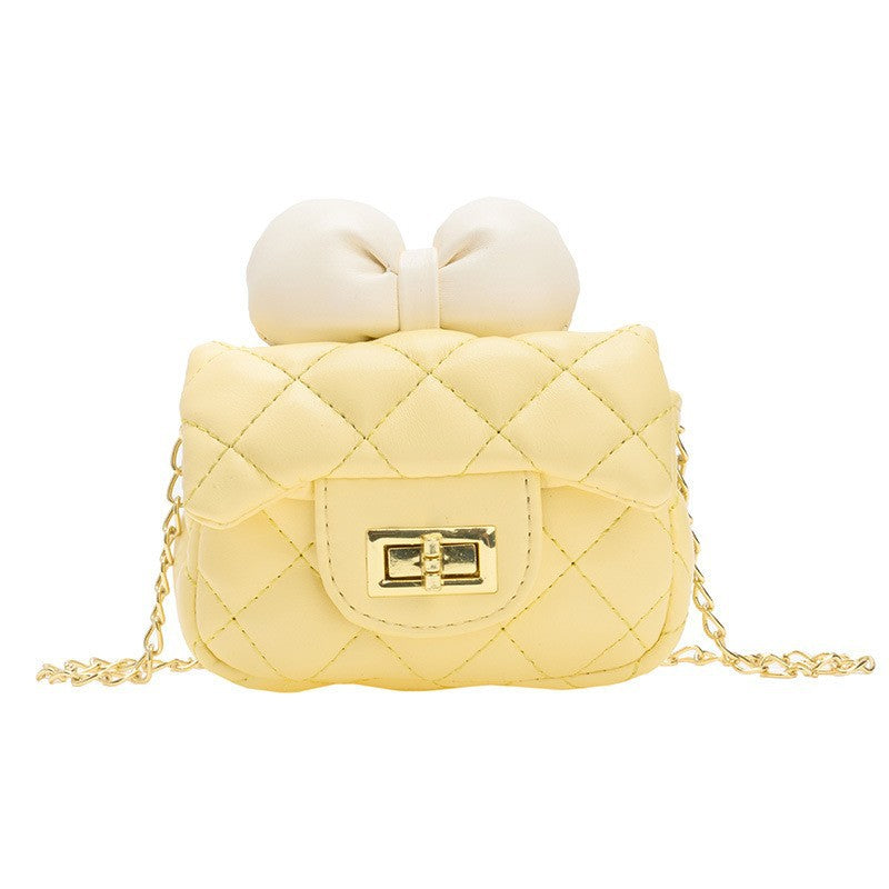 Autumn New Korean Version Mini Shoulder Bag for Children and Girls Bow Chain Crossbody Small Bag Family Bag Women's Bag