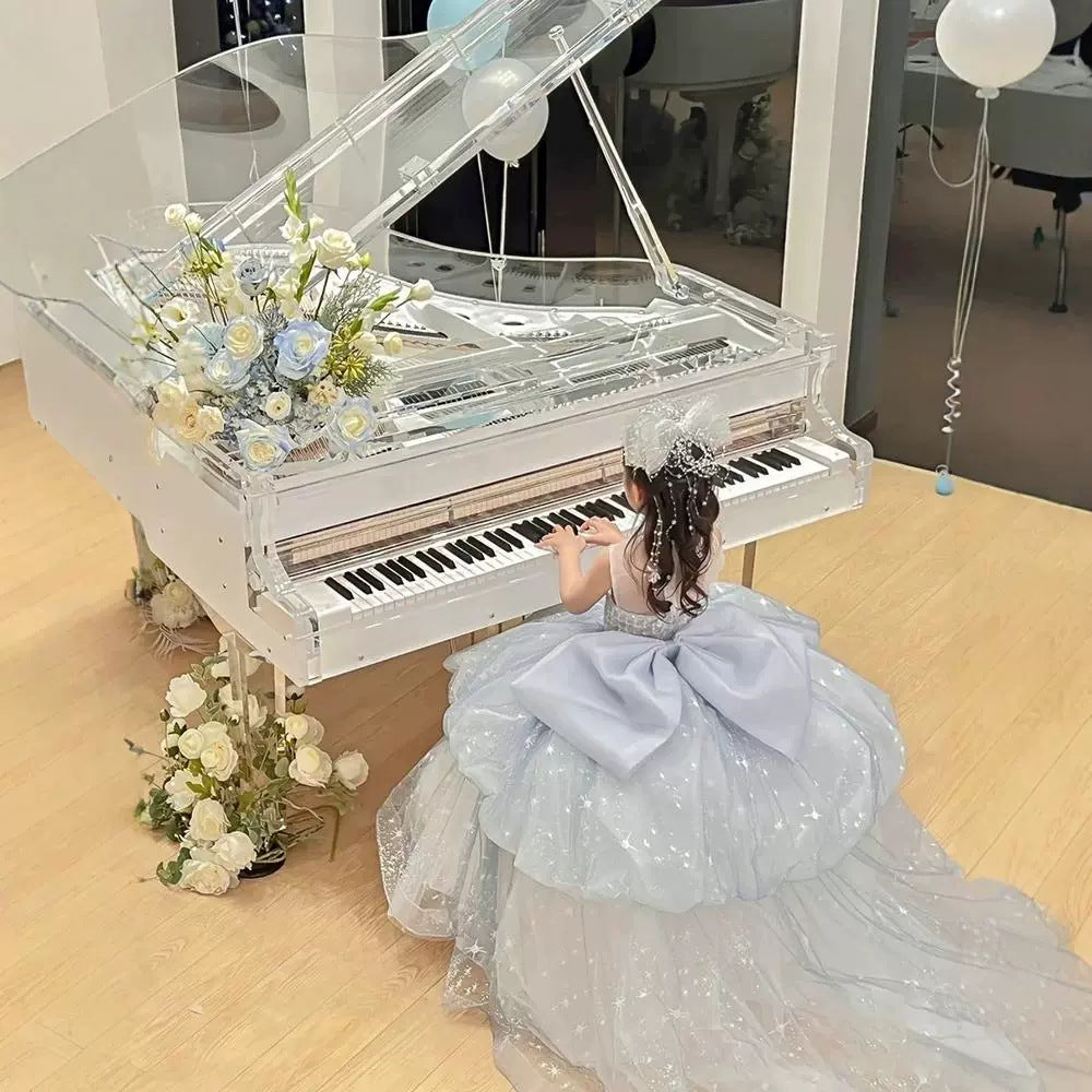 Girls' Dress High-end Princess Dress Children's Show Host Flower Girl's Wedding Dress Large Tail Piano Performance Dress