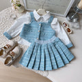 Girls' 3-Piece Shirt, Vest & Pleated Skirt Set