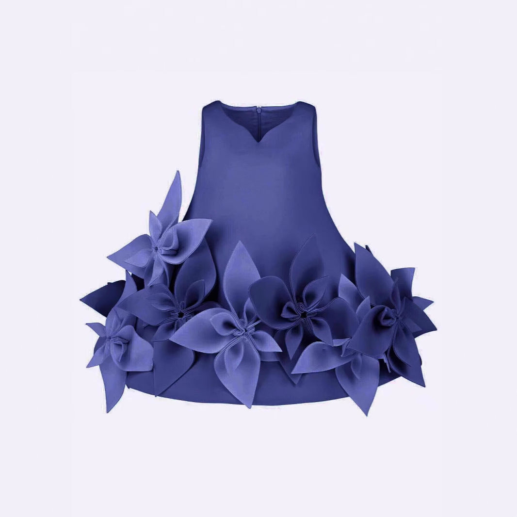 Children's European and American Sleeveless Dress dress Girl Fashion Stylish Birthday Banquet Wedding Stage Show Princess Dress