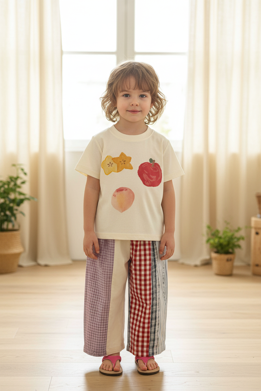 Children's 2026 Summer New Versatile Cute Stylish Crew Neck Cartoon Print Coord set