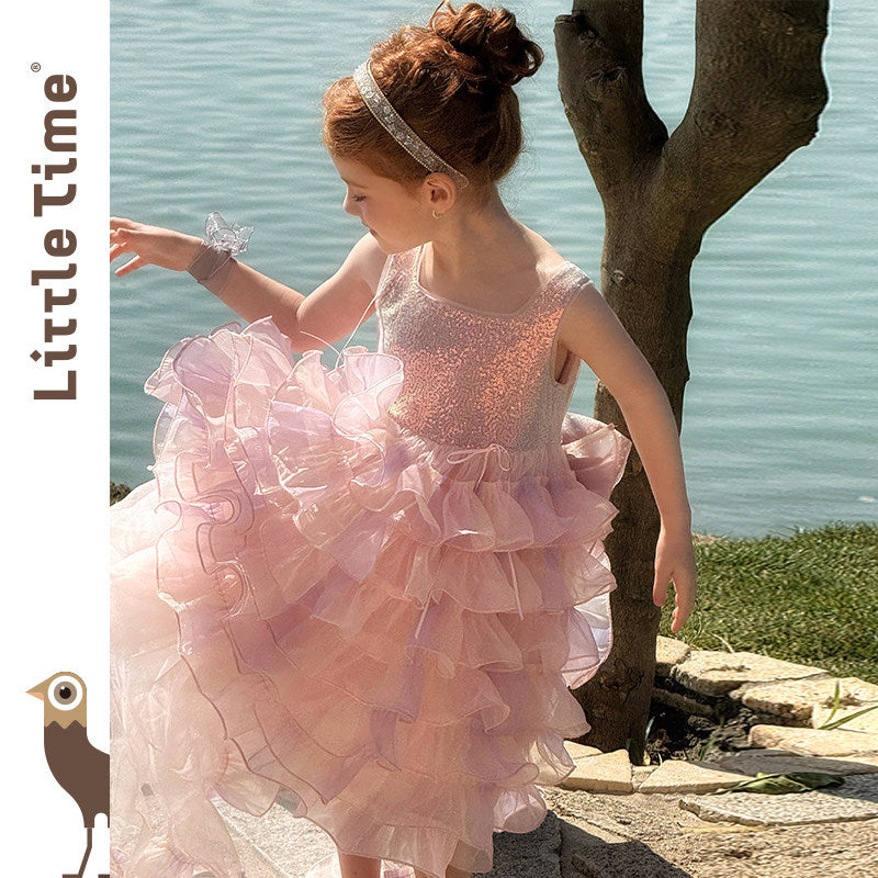 Disney-Inspired Girls' Gradient Cake Princess Dress - Spring/Summer 2026 Collection