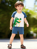 Boys' Cartoon Summer Top & Shorts Set