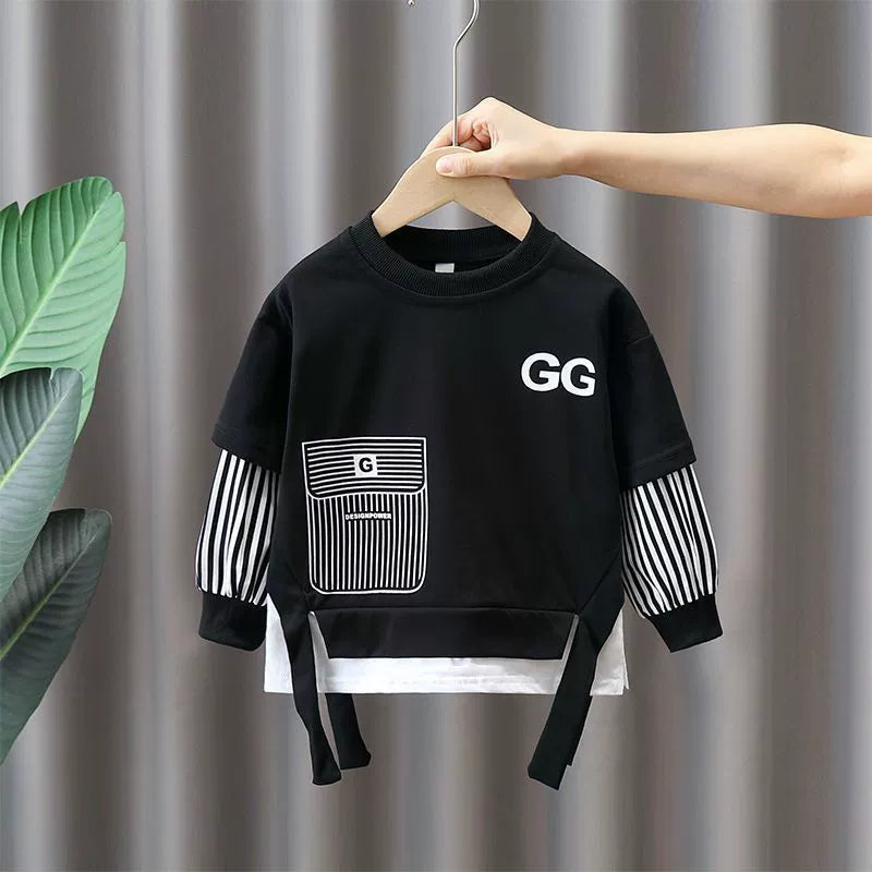 Boys' Outfit Spring and Autumn 2026 New Stylish Fashion Clothes Trendy Baby Spring Internet Celebrity Trendy Sweatshirt