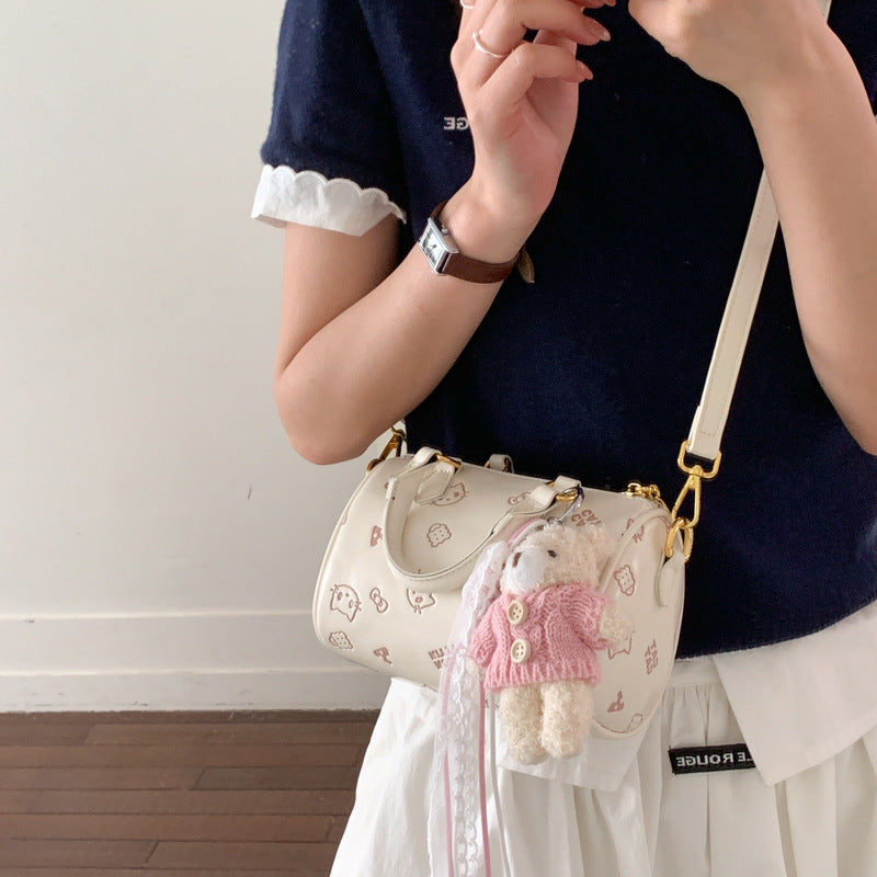 Cross-Border Women's Bags, New Korean Niche Embossed Cat Handbags, Fashionable Girls' Parent-Child Socialite Pillow Crossbody Bags