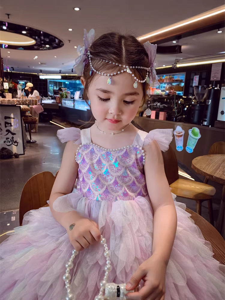 Enchanted Mermaid Princess Summer Tutu Dress for Little Girls - Premium Birthday Lolita Gown