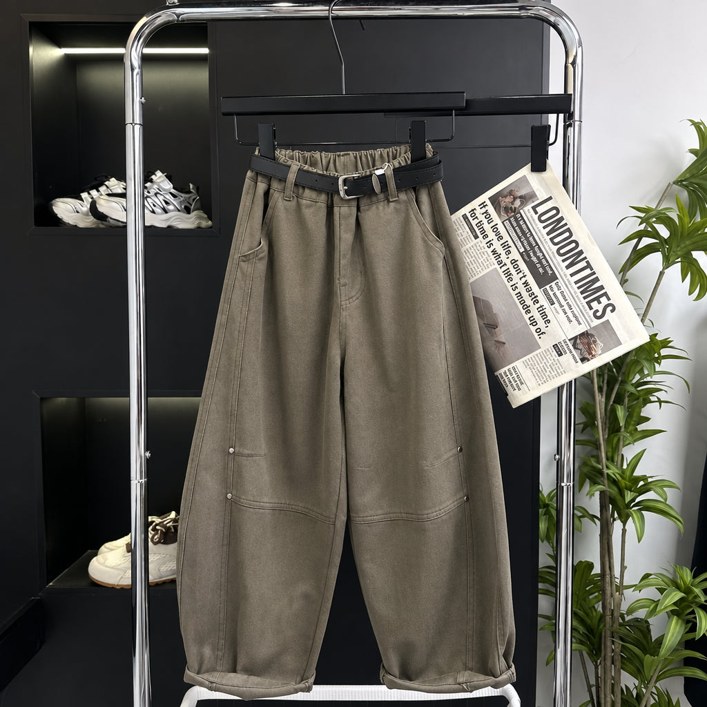 New Spring and Autumn Children's Casual Pants, Fashionable Loose Versatile Korean Style Scythe Pants L