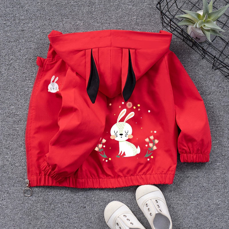 2023 Autumn New girls' coat children's windbreaker jacket baby girls' casual cardigan girls' hooded top