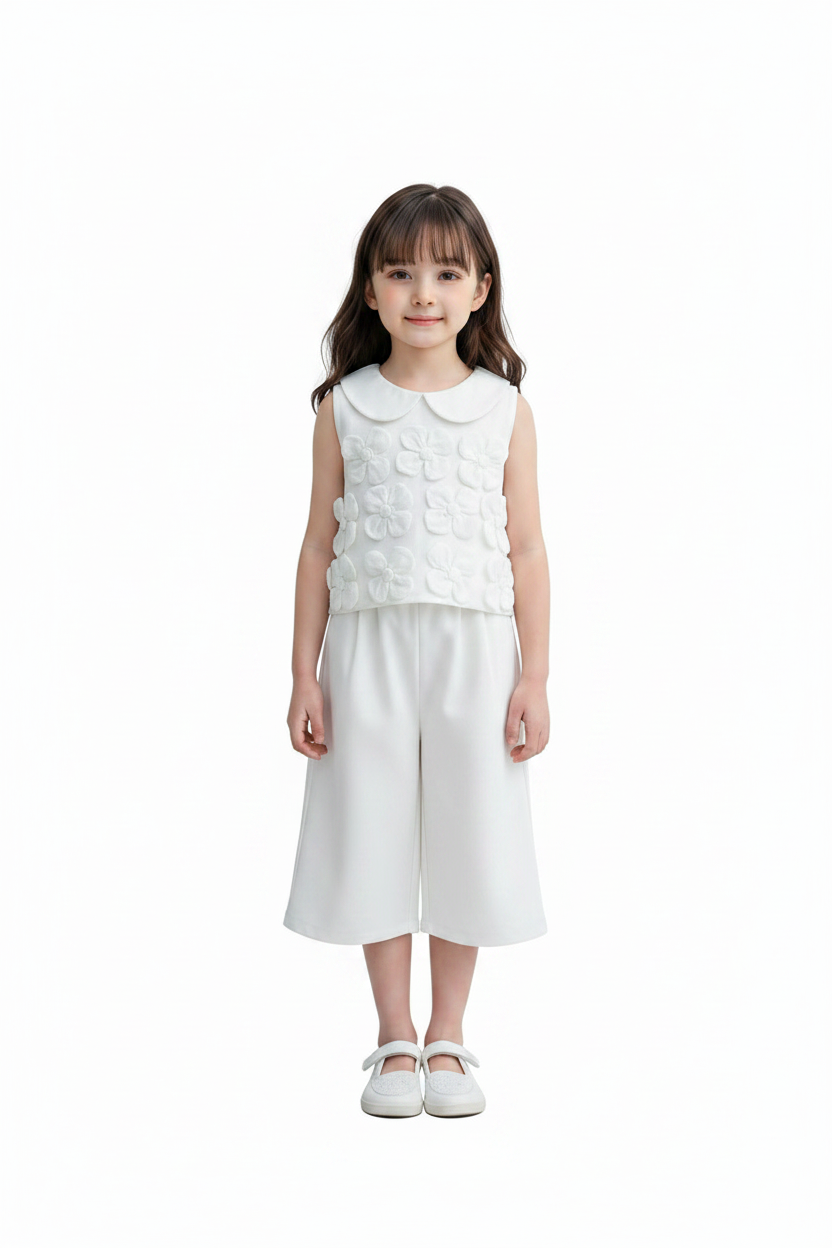 Girls' Korean Floral Two-Piece Set