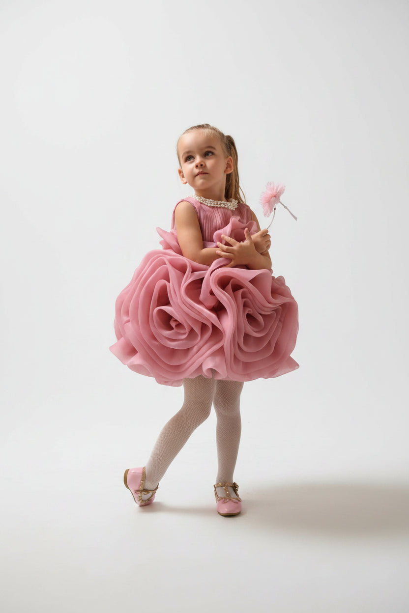 Children's One-Year-Old Dress Girl Princess Dress 2025 New Flower Girl Wedding Little Girl Host Piano Performance Dress
