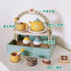 Wooden Simulation Double-Layer Portable Dessert Cake Stand - Children's Play House Afternoon Tea Set