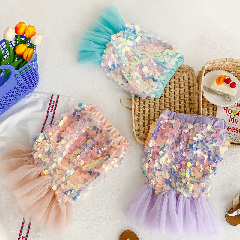 Children's Clothing Skirt Girls Baby Mermaid Princess Skirt 2026 Spring and Summer New Style Kidsren's Skirt Mesh Sequins