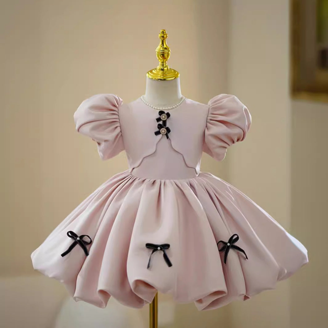 Children's princess dress Little host birthday banquet flower girl wedding little girl dress girl piano performance costume