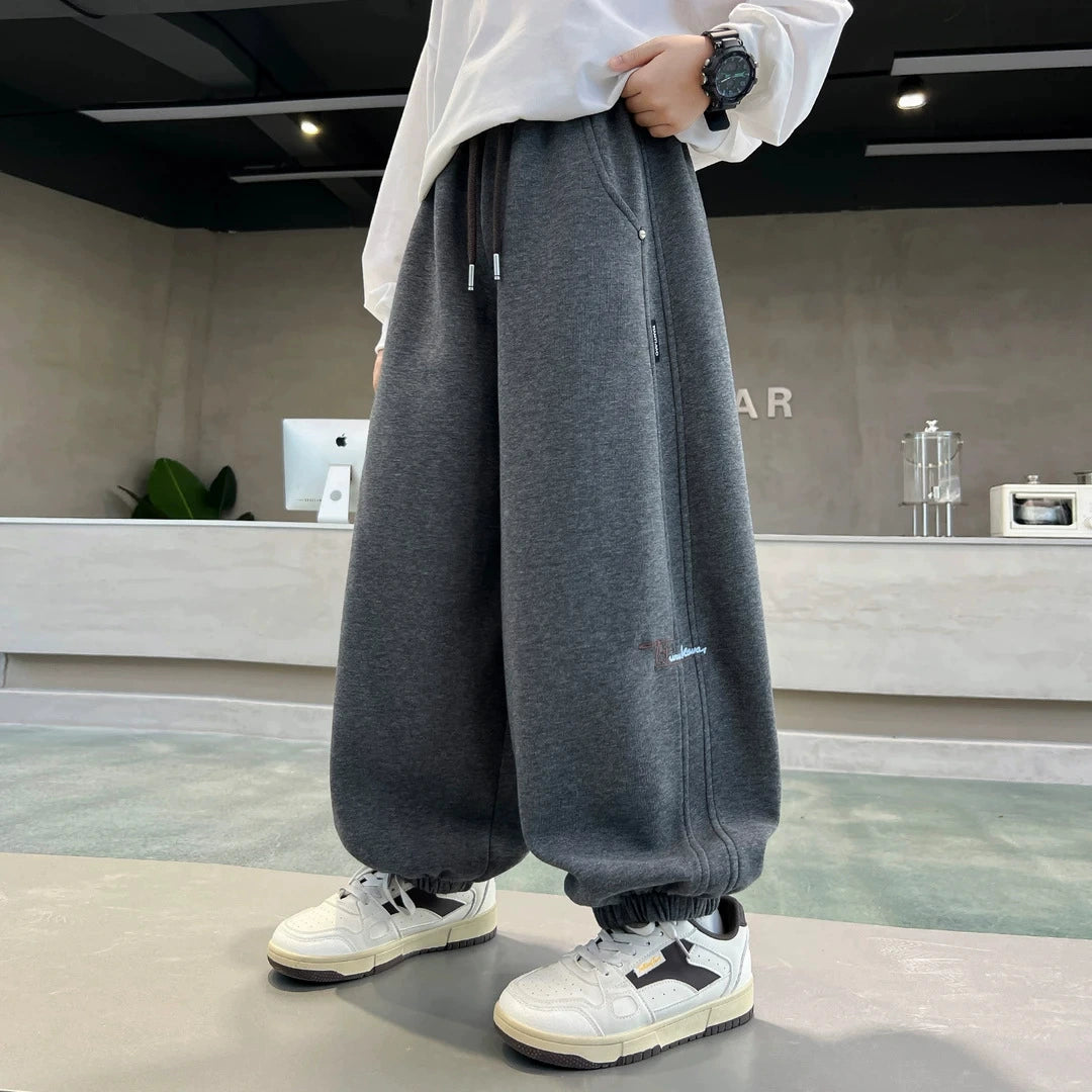 Spring and Autumn New Stylish Straight-Leg Pants for Boys and Girls, Loose and Versatile Korean-Style Casual Long Pants for Older Children