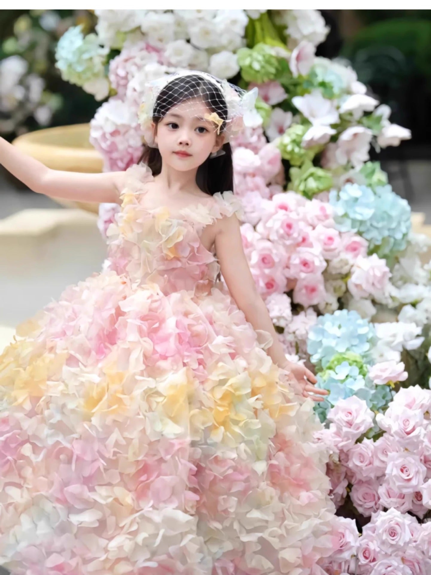 Children's Catwalk Dress 2026 New Dopamine Style Little Girl Puffy Princess Dress Girl's Birthday Party Dress