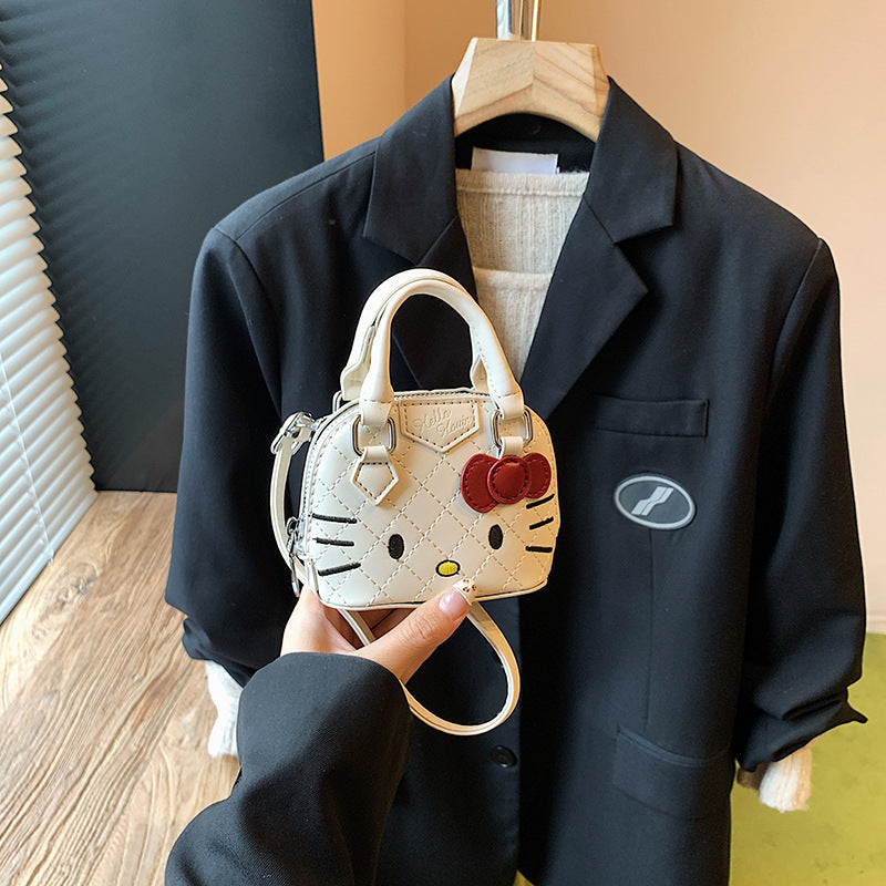 Children's Bag New Cartoon Cute Cat Mini Shell Bag Fashionable Girl Embroidery Thread Family Crossbody Bag Lipstick Bag