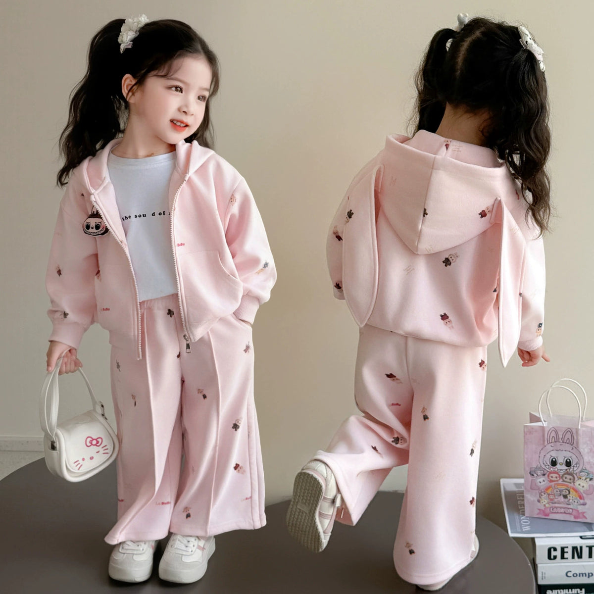Girls' Cartoon Outfit Spring and Autumn 2025 New Stylish Hooded Sports Cardigan Jacket for Baby Girls