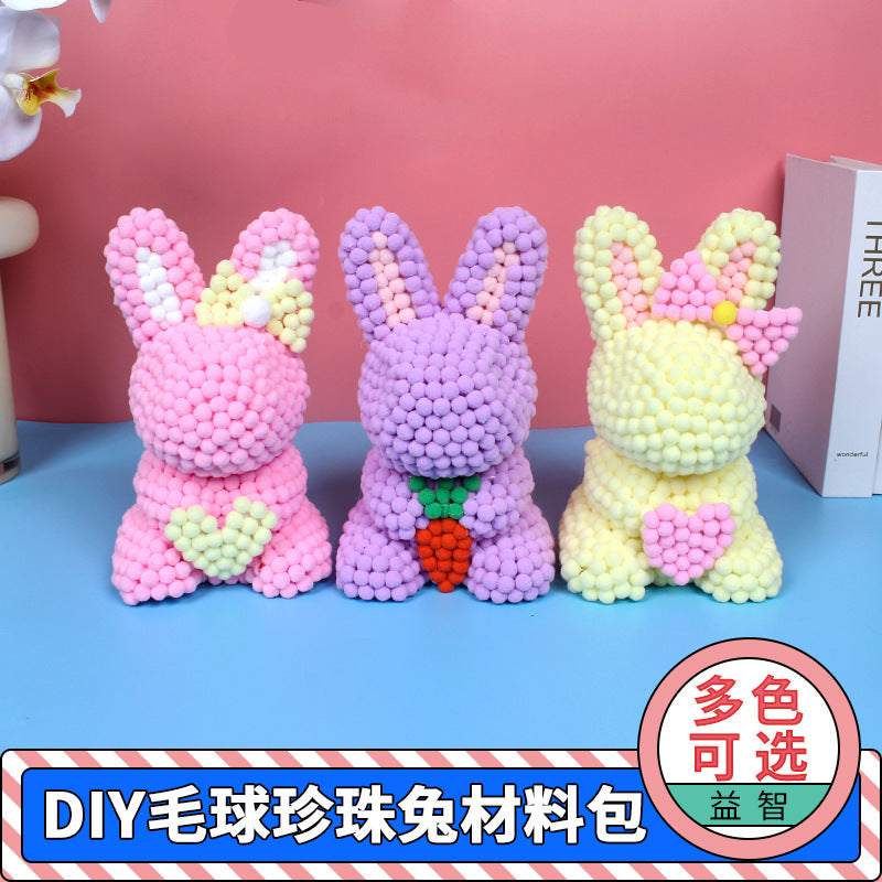 Fur Ball Bunny High School Autumn Festival Kids' Creative DIY Handmade Material Package