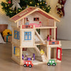 Children's Play House Kitchen Toy House Doll House Artificial House Castle House Wooden Birthday Gift for Boys and Girls