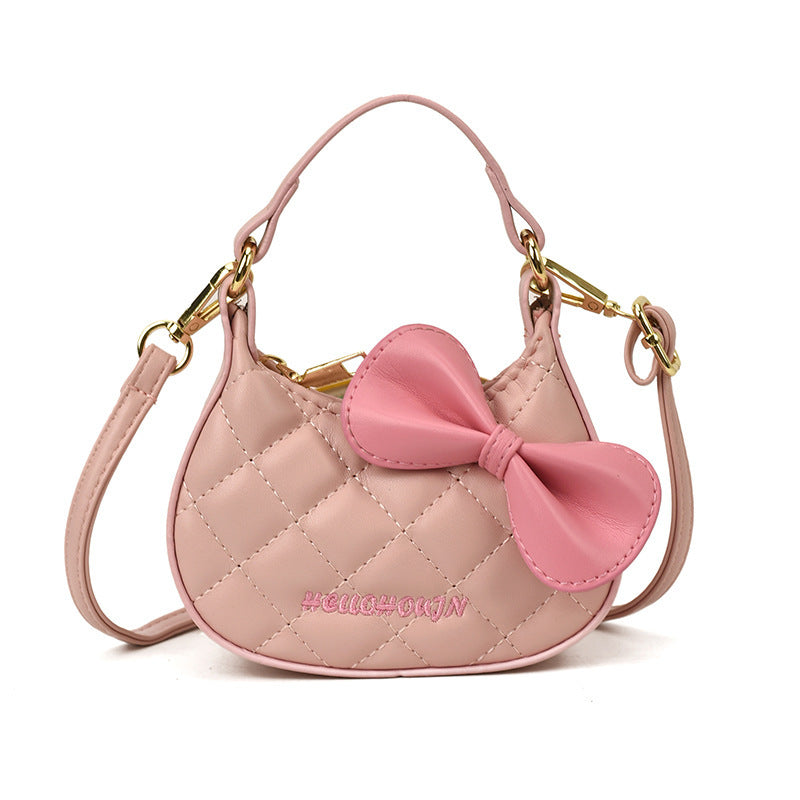 Autumn and Winter New Style Girls' Small Fragrant Cat Bow Handbag Fashionable Family Mini Crossbody Shoulder Bag