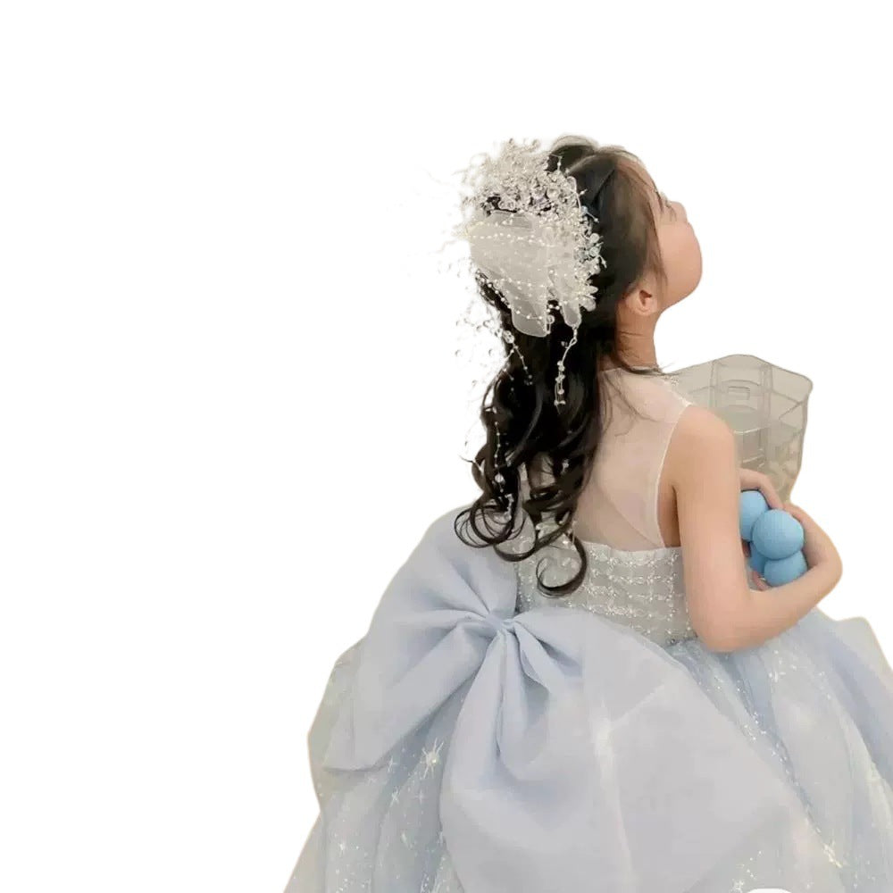 Girls' Dress High-end Princess Dress Children's Show Host Flower Girl's Wedding Dress Large Tail Piano Performance Dress