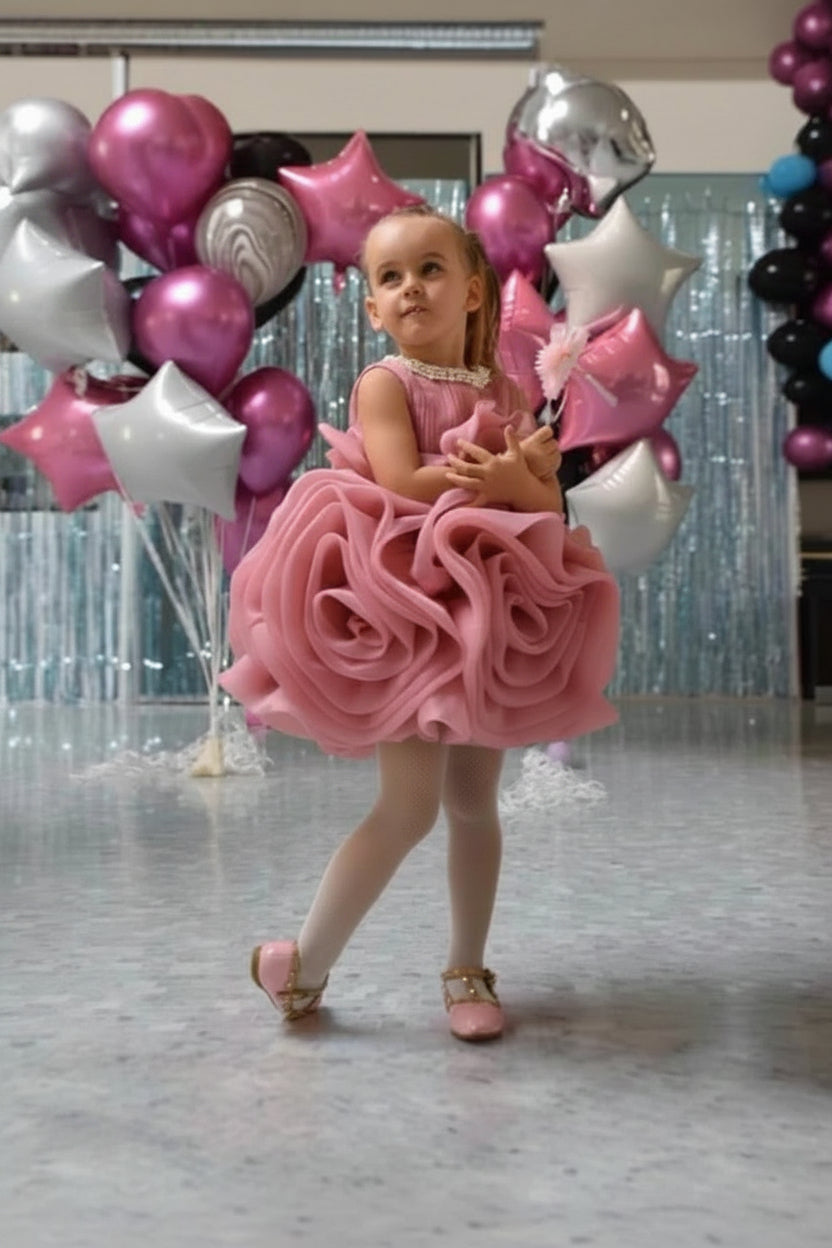 Children's One-Year-Old Dress Girl Princess Dress 2025 New Flower Girl Wedding Little Girl Host Piano Performance Dress
