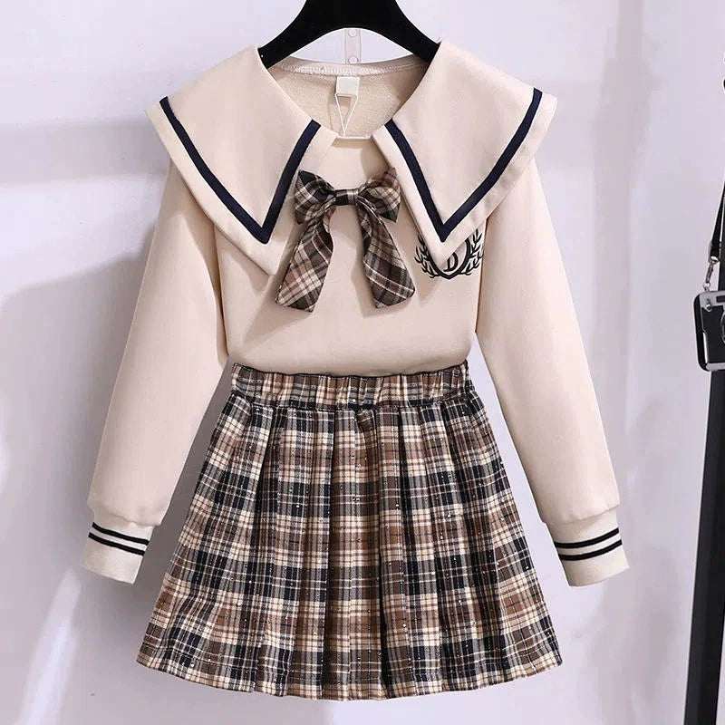 Girls' Sweatshirt Set Autumn New Spring and Autumn Thin Autumn Children Girls' Stylish Little Girl Fashion Dress