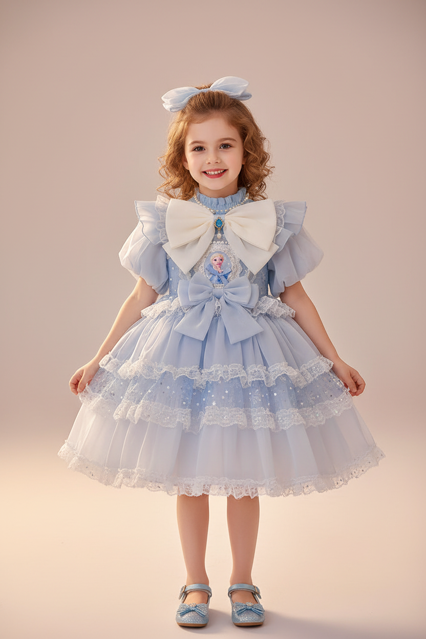 Girls' Elsa & Aisha Princess Sweater Dress Set — Frozen Inspired Cake Mesh Skirt with Accessories