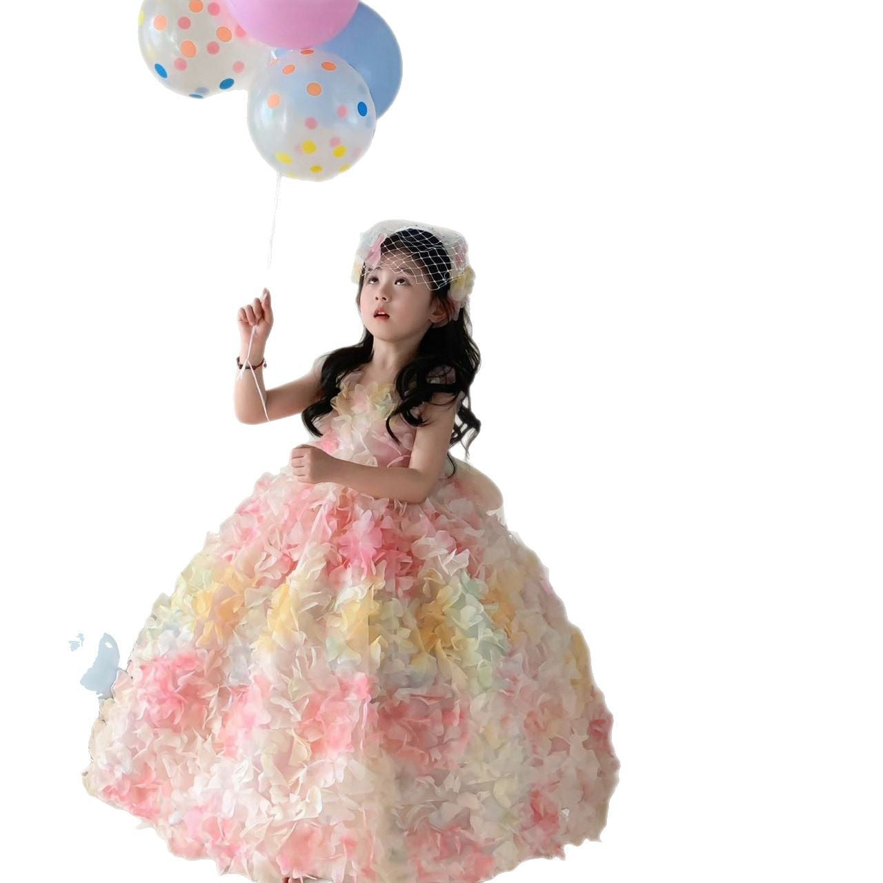 Children's Catwalk Dress 2026 New Dopamine Style Little Girl Puffy Princess Dress Girl's Birthday Party Dress