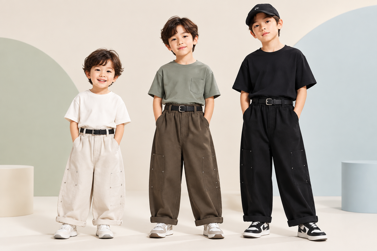 Kids’ Loose-Fit Casual Pants | Korean-Inspired Style
