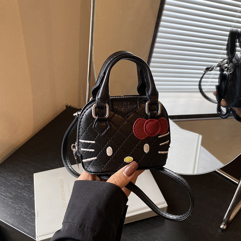 Children's Bag New Cartoon Cute Cat Mini Shell Bag Fashionable Girl Embroidery Thread Family Crossbody Bag Lipstick Bag